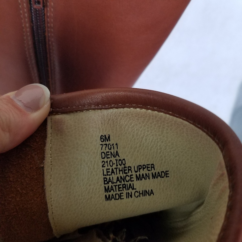 SOLD FRYE Dena Leather Stacked Cognac Boots - Picture 4 of 8